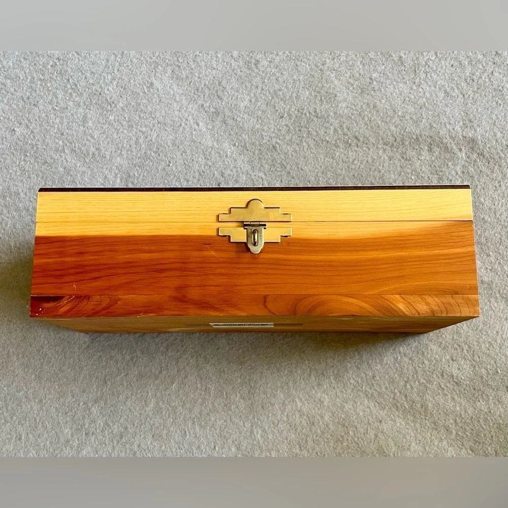 Wooden Deer Trinket Box 9.5” Wildlife Scene Rustic Lodge Decor Buck Forest Art